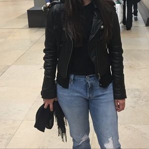 Black Bebe 100% leather jacket